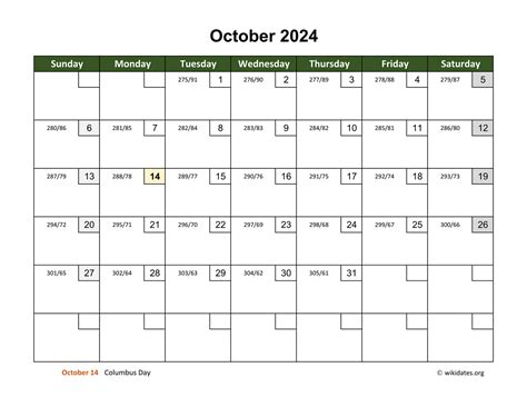 Calendar Of 2024 October Minta Tamarra