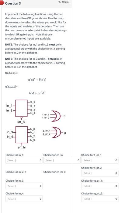 Solved Implement The Following Functions Using The Two Chegg