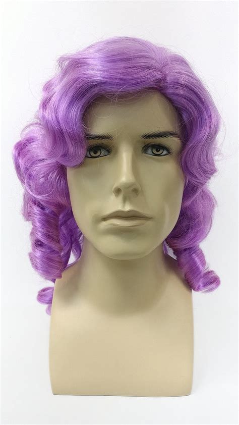 Unisex Purple Curly Colonial Costume Wig 1700s Style Ringlets Etsy