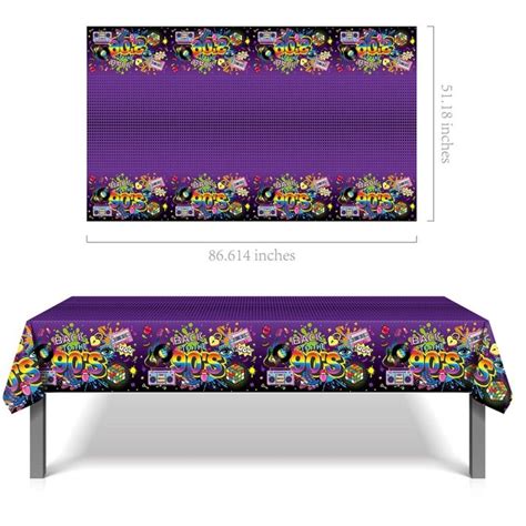Back To The 90s Party Decorations Tablecloth 90s Hip Hop Retro Party