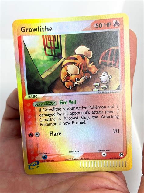 Pokemon Ex Sandstorm Growlithe Holo Common E Reader Pokemon Card