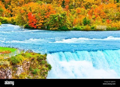 View of Niagara Falls from American side in autumn Stock Photo - Alamy