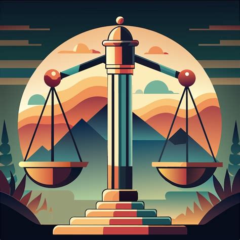 Premium Vector Scales Of Justice And Law Vector Illustration