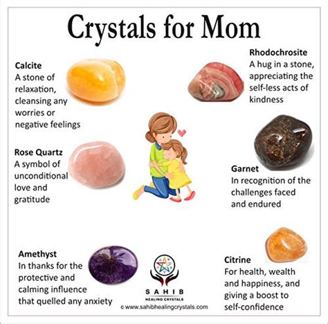 Sahib Healing Crystals For Mom Tumbled Stones Set For Reiki Healing