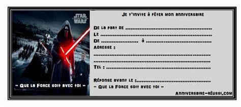 Carte D Invitation Anniversaire Star Wars Elevagequalitetouraine