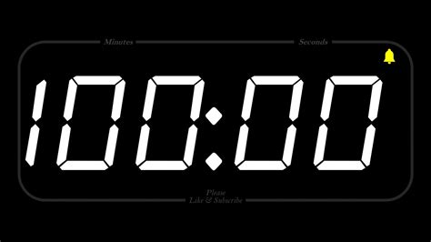 100 Minute Timer And Alarm 1080p Countdown Youtube