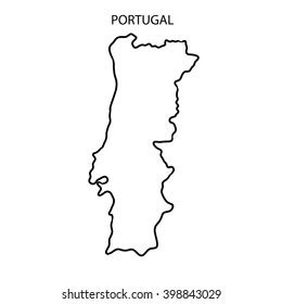 Vector Illustration Portugal Outline Map Capital Stock Vector Royalty