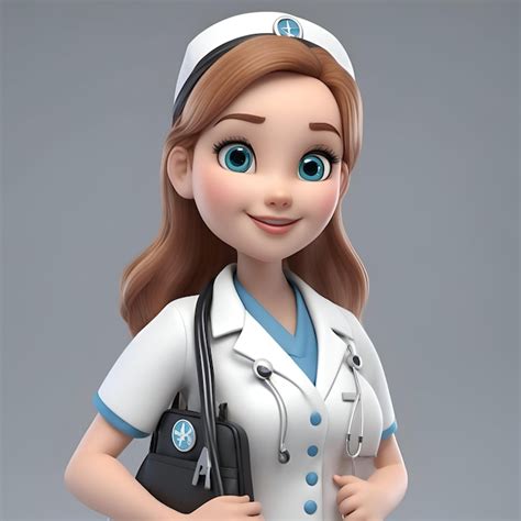 Premium Photo 3D Illustration Of A Cute Cartoon Nurse With Stethoscope