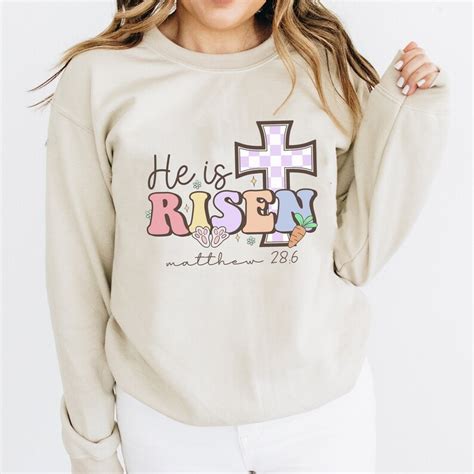 He Is Risen PNG Christian Png Bible Verse Png Retro Easter Etsy