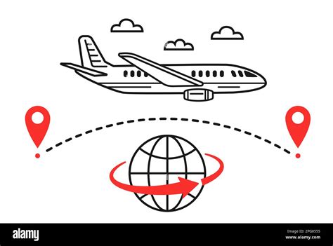 Viaje internacional del vuelo del avión ruta turística de la mosca del