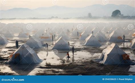 Refugee Camps. Rows of Tents for Temporary Accommodation of those Who ...