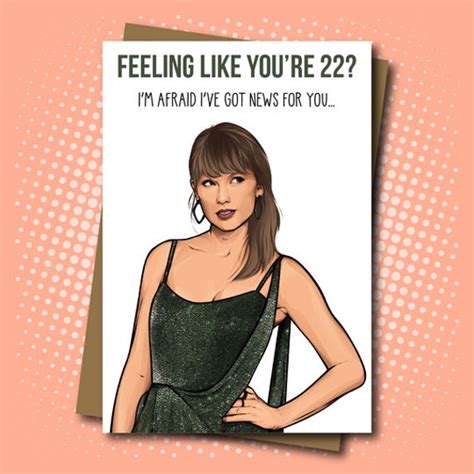 Taylor Swift Inspired Birthday Card Feeling 22 100 Etsy Uk