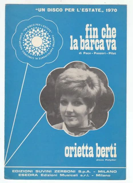 SPARTITO ORIETTA BERTI Fin Che La Barca Va UN DISCO PER L ESTATE 1970