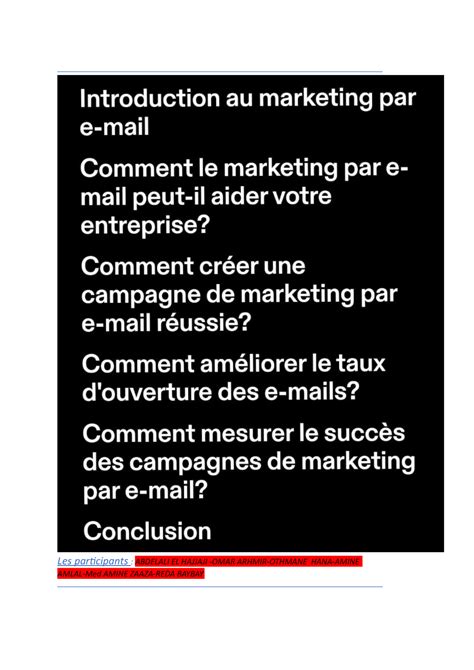 Marketing par email Cela peut inclure des mises à jour sur les