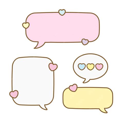 Premium Vector Cartoon Set Of Cute Speech Bubbles With Heart In