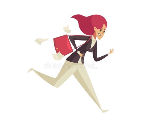 Running Woman Weight Loss Progress Stock Vector Illustration Of