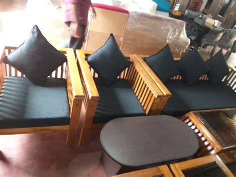 Grey Wooden Sofa Set Velvet At Rs Set In Kadamakkudy Id