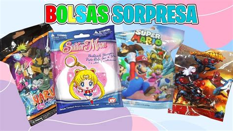 Parte Bolsas Sorpresa Naruto Super Mario Sailor Moon Spiderman