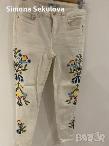 ZARA дамски дънки с бродерия. в Дънки в гр. София - ID45026429 — Bazar.bg