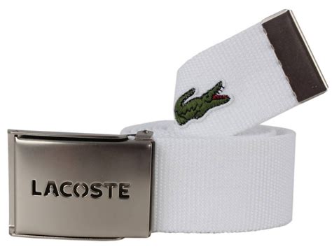 Lacoste Mens Webbed Belt White — Kj Beckett Lacoste Celebrity Style