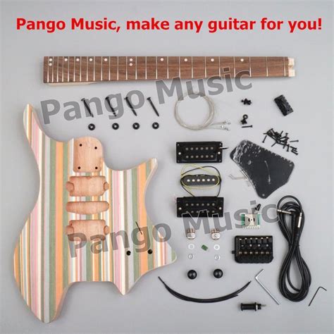 Pango Music Headless Diy Electric Guitar Kit With Rainbow Veneer Zqn 003 China Guitar And