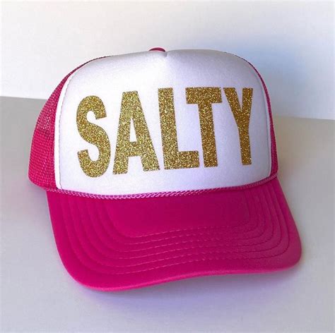 SALTY Hot Pink Gold Glitter Trucker Hat Etsy Pink Trucker Hat