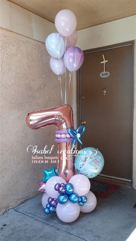 Unicorn 7th Birthday Balloon Bouquet Balloon Bouquet Diy Balloon