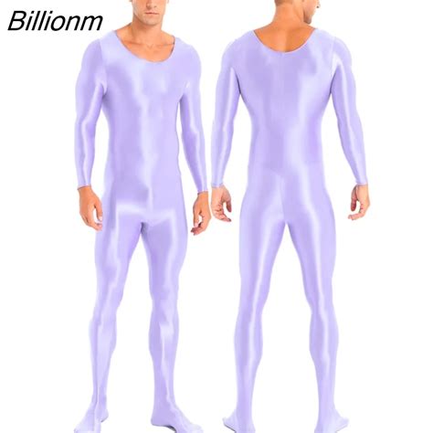 Billionm Mens Lingerie Smooth Long Sleeve Bodystocking Lingerie