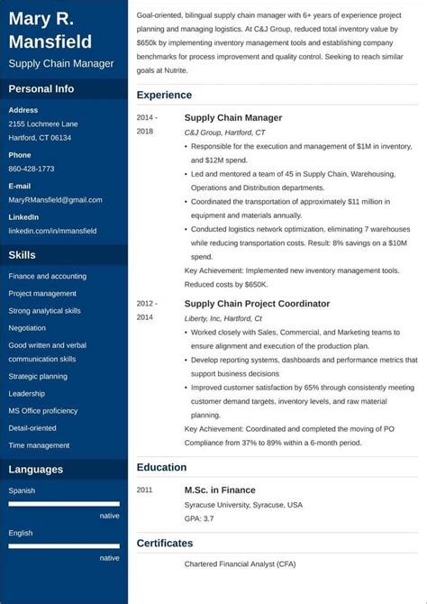 Supply Chain Manager Resume—examples And 25 Writing Tips