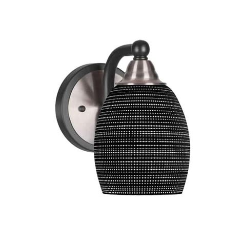 Madison 5 In 1 Light Matte Black And Brushed Nickel Wall Sconce With