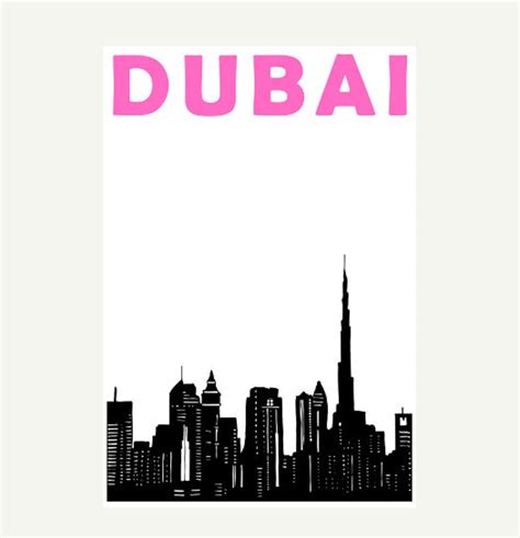 Dubai Print Skyline Dubai Poster Dubai Art Dubai Skyline Etsy