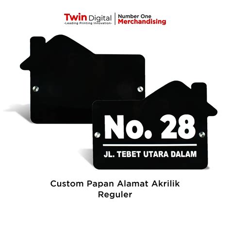 Papan Alamat Akrilik Custom Reguler Ukuran X Twin Digital