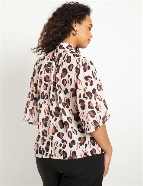 Bow Blouse With Flutter Sleeve Eloquii