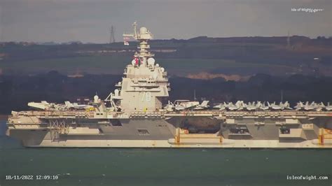 Biggest Aircraft Carrier In The World Uss Gerald R Ford Leaving Portsmouth Uk 18112022 Youtube