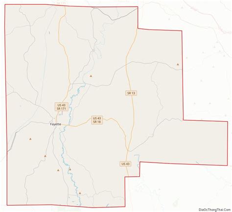 Map of Fayette County, Alabama