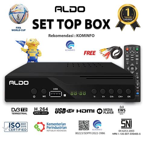 Jual Stb Set Top Box Aldo Dvb Tv Digital Receiver Sni Rekomendasi