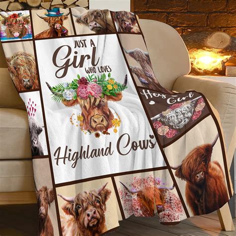 Highland Cow Throw Blanket Ts For Women Adults Highland