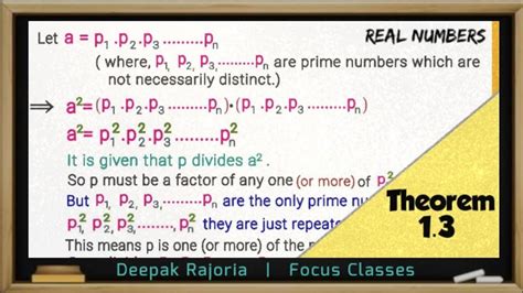 Class 10 Theorem 1 3 Real Numbers Let P Be A Prime Number If P