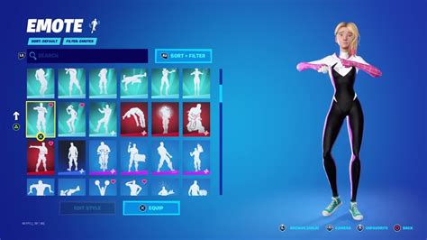 Fortnite Battle Royale Gwen Stacy Showcased With Emotes Scenario And