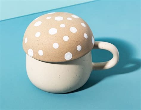 Sass Belle Cream Mushroom Mug With Lid At Mighty Ape NZ