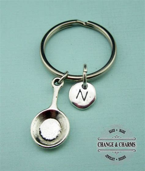 Frying Pan Keychain Frying Pan Charm Frying Pan Chef Keychain