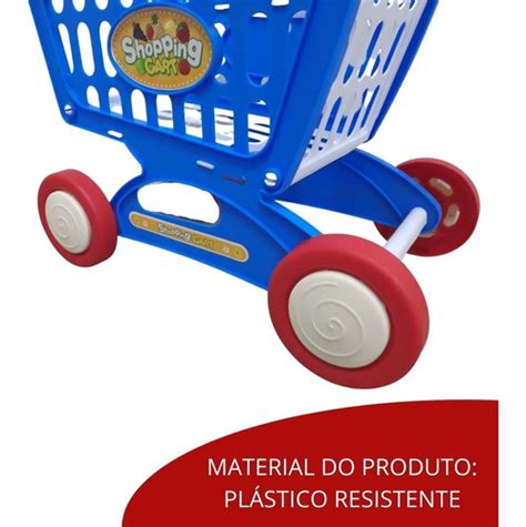 Carrinho De Compras Mercadinho Infantil Supermercado Azul Frete Gr Tis