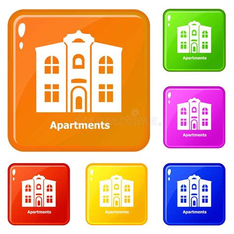 Apartments Icons Set Vector Color Stock Vector Illustration Of