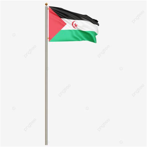 Bandera Del Sahara Occidental Con Asta Png Ondear La Bandera Del