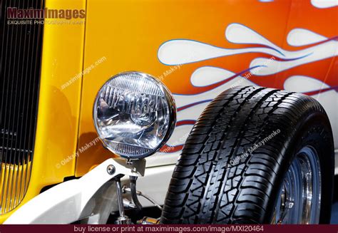 Hot Rod Ford Hi Boy Coupe 1932 Custom Car Detail Stock Photo MXI20464