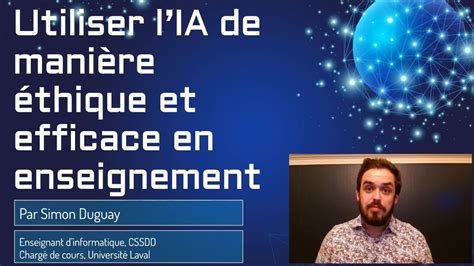 Utiliser L Ia De Mani Re Thique Et Efficace Comme Enseignant Youtube