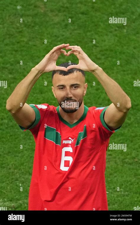 Al Khor Qatar Th Dec Romain Saiss Of Morocco Acknowledges