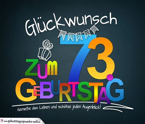 Sprüche zum 73 Geburtstag Karte mit schönem Spruch zum Nachdenken