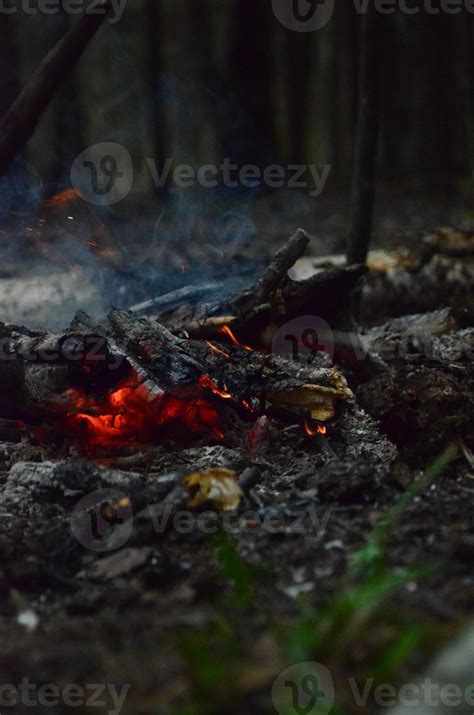 Gl Hend Kohlen Von Hell Rot Farbe Rauch Ber Das Kohlen Hei Kohlen