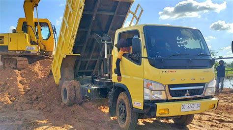 Mobil Truk Canter HDX Jomplang Muatan Tanah Timbunan Full Bak YouTube